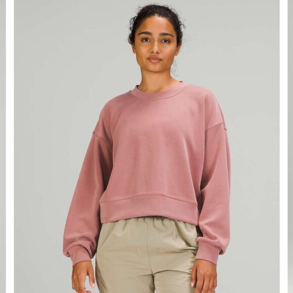 Lululemon Perfectly Oversized Cropped Crew *Softstreme - Spiced Chai - Picture 6 of 14